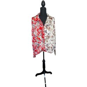 Vici Button down paisley blouse